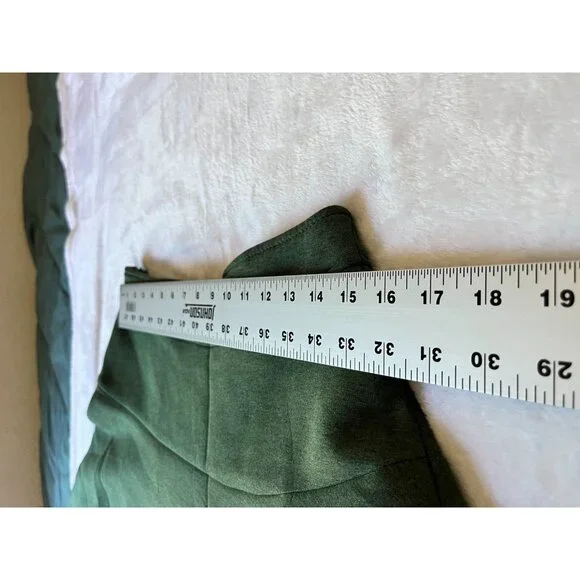 N Yang Womens Stretch Flared Skater Skirt Large Green High Waist A-Line Stretch - Picture 5 of 9